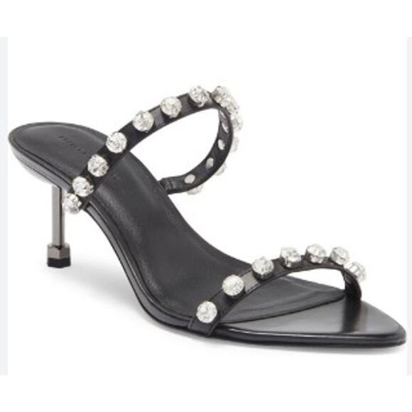 NWT Rebecca Minkoff Juliana Crystal Mule Calf Leather Modern Elegant Size 8 - Picture 2 of 11